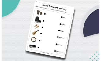 Musical Instrument Matching Worksheet