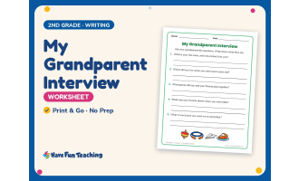 My Grandparent Interview Worksheet – 2nd Grade Grandparents Day