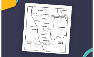 Namibia Map Resources – 12 Printable Map Sheets