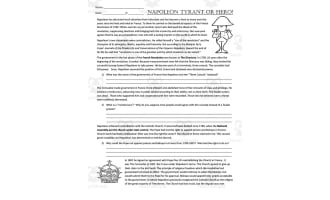Napoleon: Tyrant or Hero? | History Review Packet