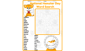 National Hamster Day Word Search Puzzle Worksheet Activity Puzzle