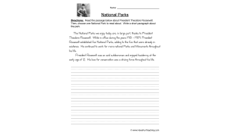 National Parks Report Worksheet