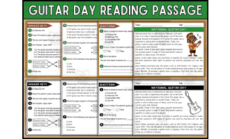 National Quitar Day Reading Comprehension Passages and Questions