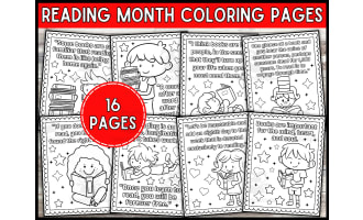 National Reading Month Coloring Pages For Kids