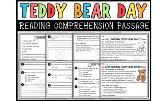 National Teddy Bear Day Reading Comprehension Passage & Questions