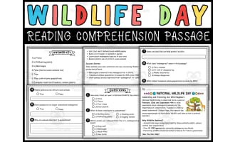 National Wildlife Day Reading Comprehension Passage & Questions