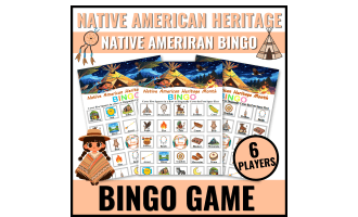 Native American Heritage Month Bingo Game for Pre-K, Kindergarten - 3r