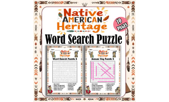 Native American Heritage Month Famous Chracters Word Search Puzzle Ele