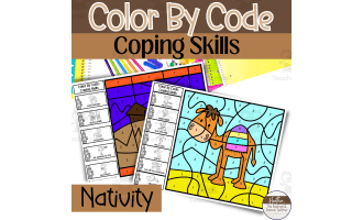 Nativity Color By Code Coping Skills Activities
