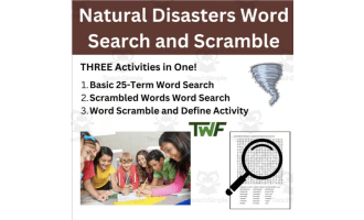 Natural Disasters Word Search and Scramble Review Activity