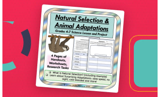 Natural Selection & Animal Adaptations Worksheets 4th 5th 6th 7th Gr