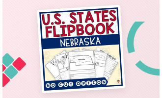 Nebraska State Flipbook (Capital, Bird, Flower, Flag, Animal)