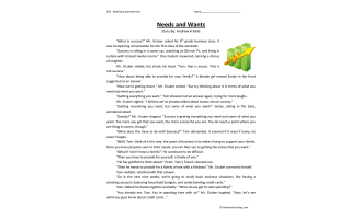 Needs and Wants Worksheet by Teach Simple