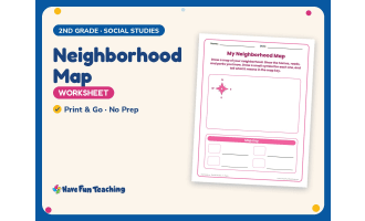 Neighborhood Map Worksheet – 2nd Grade Geography & Maps Practice