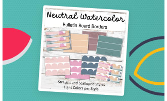 Neutral Watercolor Classroom Decor- Borders