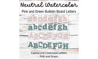 Pink Watercolor Bulletin Board Letters