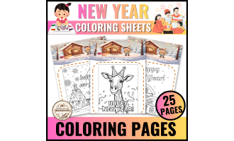 New Year Coloring Pages activities for Preschool and Kindergarten