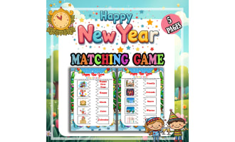 New Year Matching Game for Preschool and Kindergarten