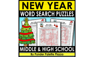 New Year Word Search Puzzles + Answers Included