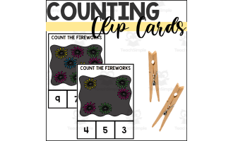 New Years Counting to 10 Clip Cards