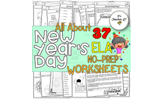New Year's Day No-Prep ELA Worksheets