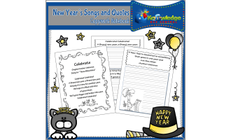 New Year's Songs & Quotes Copywork Notebook - EBOOK