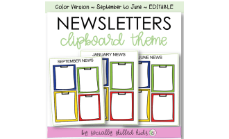 Newsletters Clipboard Themed, September To June, Color Version