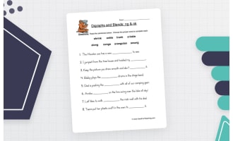 NG/NK Digraph Worksheet – Phonics Practice