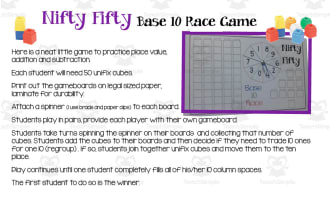 Nifty Fifty Base 10 Race Game