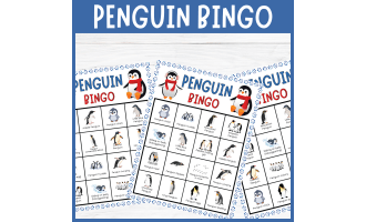 No Prep Arctic Animal Penguin Bingo Game Fun Winter Holiday activities