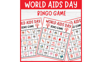 No Prep December 1st World AIDS Day Bingo HIV Awareness Game Activity