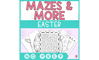 NO PREP Easter Activity Book (Mazes, Drawing, Coloring, and More)