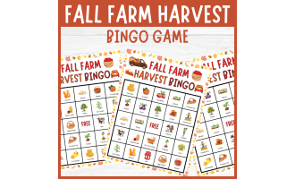 No Prep Fall Farm Harvest Bingo | Autumn Pumpkin Patch Bingo game