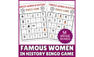 No Prep Famous Influential Women's In History Bingo Game Activities