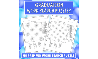 No Prep Graduation Party Word Search Puzzle School Graduation Activity