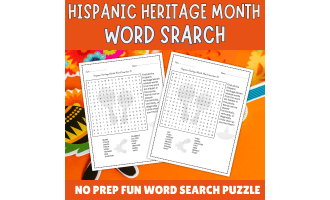 No Prep Hispanic Heritage Month Word Search Puzzle For Kids