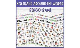 No Prep Holidays Around the World Bingo Game Classroom Activities