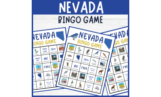 No Prep Nevada Bingo Game, US State Symbols Culture Popular Sites