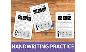 No prep, Printable Worksheets - Handwriting Practice (4+ years)