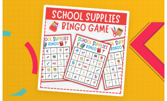 No Prep School Supplies Bingo, Fun Back-to-School Classroom Game
