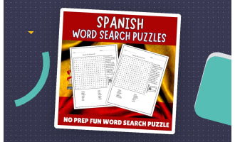 No Prep Spanish Word Search, Spanish Vocabulary  For Early Learners