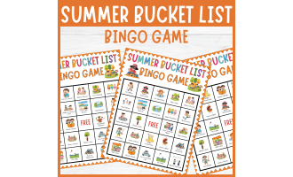 No Prep Summer Bucket List Bingo Game end of year Break activities Kid