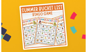 No Prep Summer Bucket List Bingo Game end of year Break activities Kid
