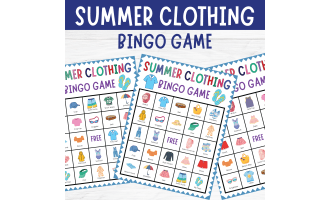 No Prep Summer Clothing Bingo Game: ESL Seasonal Holidays Activities