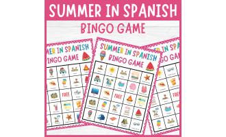 No Prep Summer In Spanish Bingo de Verano End of year holiday Activity