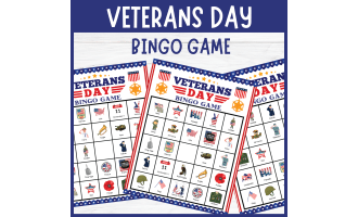 No Prep Veterans Day Bingo, Honoring Our Heroes November Patriotic