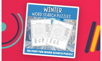No Prep Winter Word Search, Seasonal Puzzle Pack For Early Learner