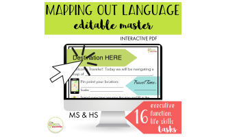 NO PRINT Mapping Out Language Virtual Trip Editable Master Middle & High School