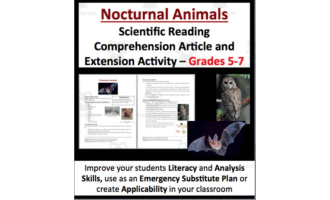 Nocturnal Animals - Science Reading Article - Grades 5-7