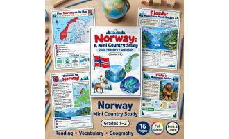 Norway Country Study Mini Unit | Reading, Geography & Vocabulary